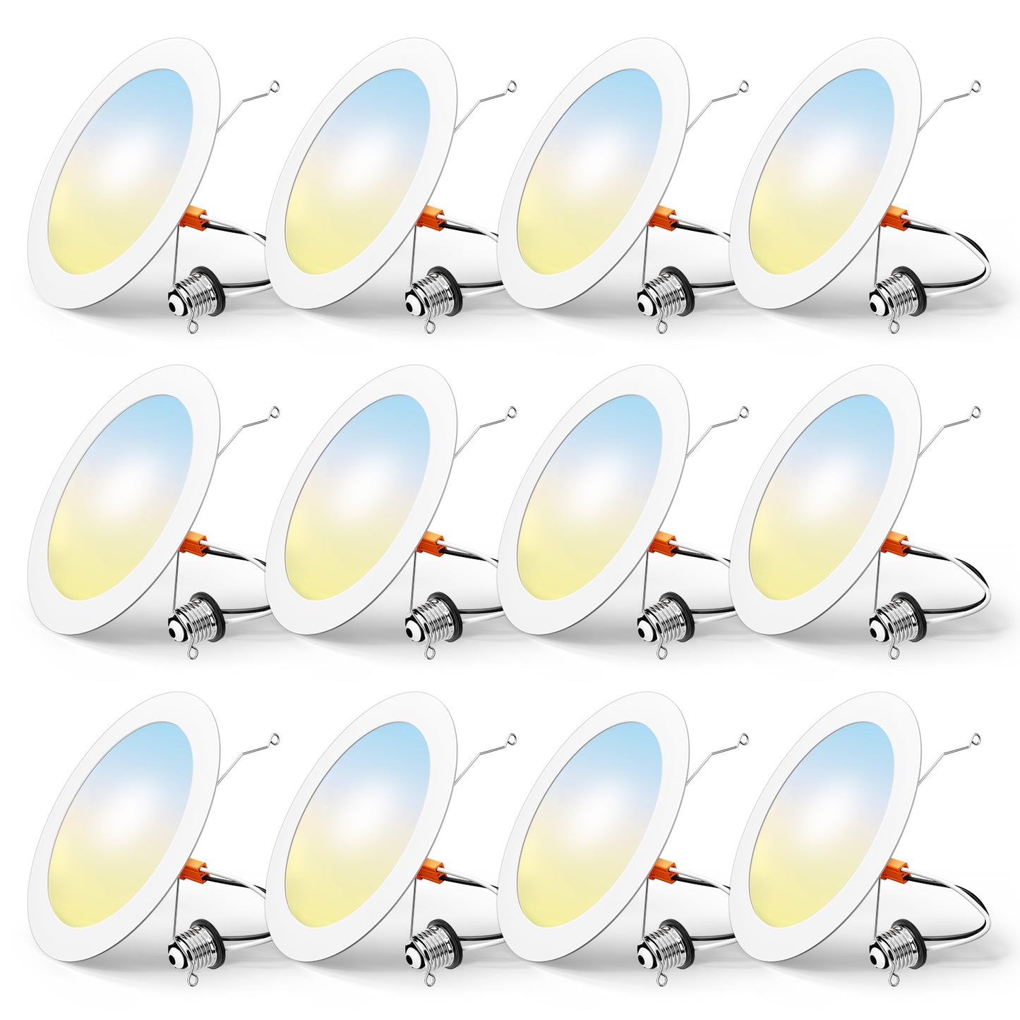 FREELICHT Retrofit LED Recessed Lighting 6 Inch, Selectable 2700K/3000K/4000K/5000K/6000K, Dimmable Flat LED Can Lights, 10W=110W, 1000LM, IC & Damp Rated, ETL & FCC