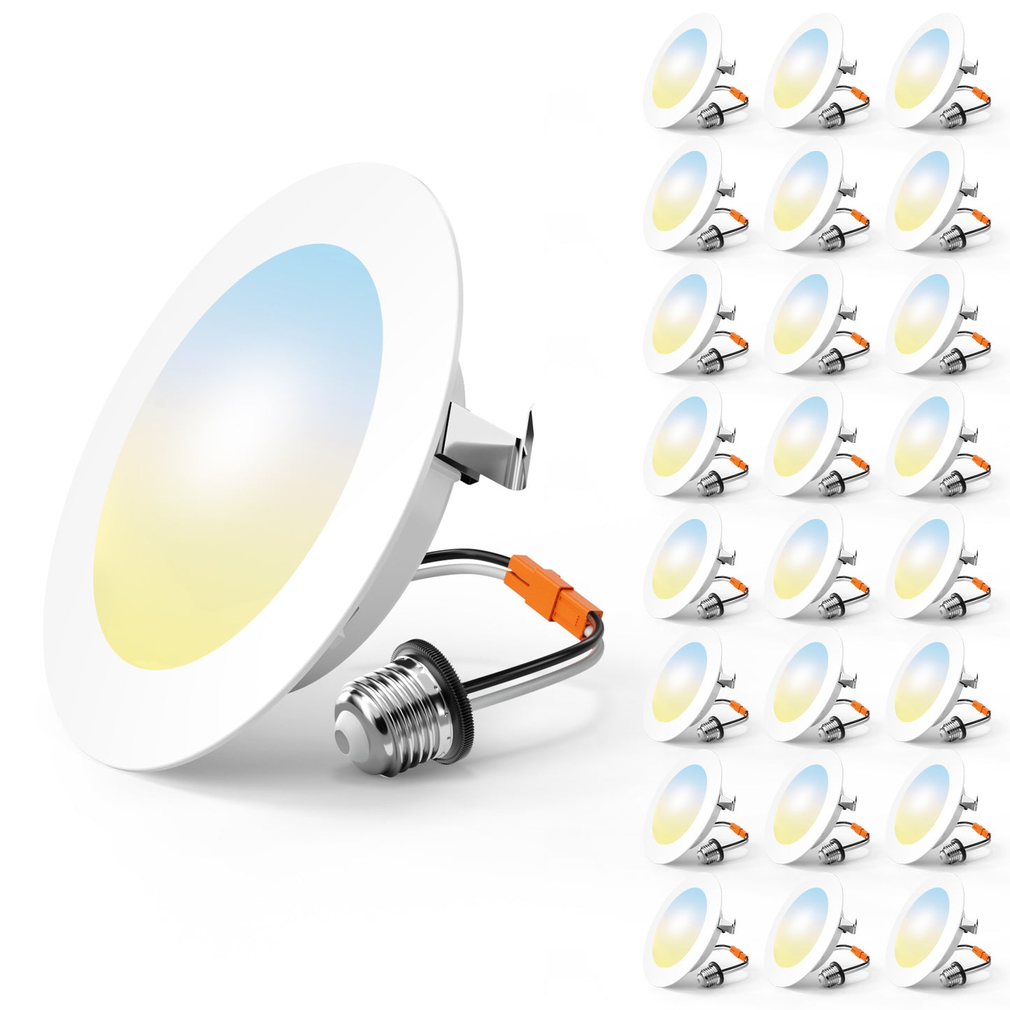 FREELICHT 4 Inch Retrofit LED Recessed Lighting, Selectable 5CCT, Dimmable Flat LED Can Lights, 7W, 700LM, ETL & FCC, White