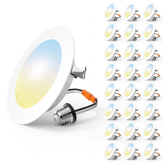FREELICHT 4 Inch Retrofit LED Recessed Lighting, Selectable 5CCT, Dimmable Flat LED Can Lights, 7W, 700LM, ETL & FCC, White