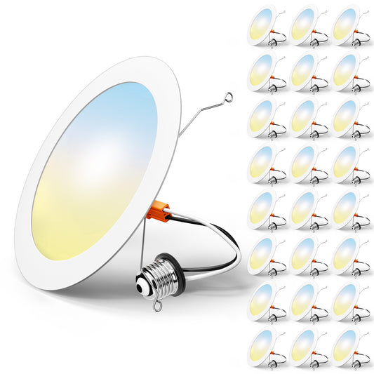 FREELICHT Retrofit LED Recessed Lighting 6 Inch, Selectable 2700K/3000K/4000K/5000K/6000K, Dimmable Flat LED Can Lights, 10W=110W, 1000LM, IC & Damp Rated, ETL & FCC